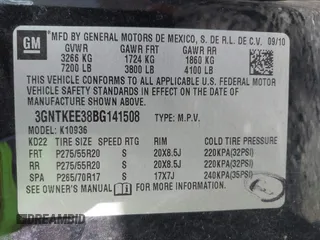 2011 Chevrolet Avalanche LS with VIN 3GNTKEE38BG141508, listed as a IAAI auction lot 42103252 with 107,997 mi miles and . Bid and sale history available at DreamBid. Image 9.