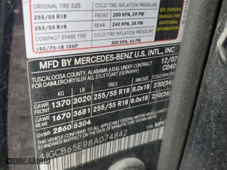 2008 Mercedes-Benz R-Class 3.5L with VIN 4JGCB65E98A074842, listed as a Copart auction lot 78087904 with 192,919 mi miles and Salvage Title. Bid and sale history available at carsss.com. Image 15.