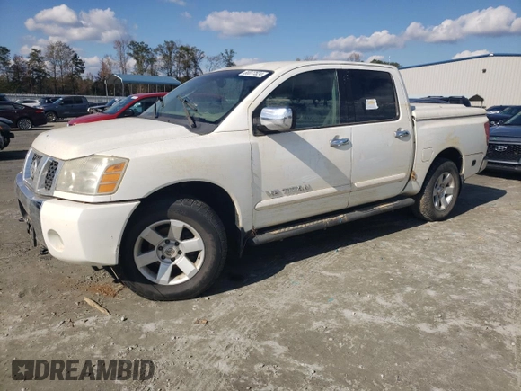 2005 Nissan Titan SE with VIN 1N6BA07B45N557451, listed as a Copart auction lot 80077824 with Not Provided miles and Salvage Title. Bid and sale history available at DreamBid. Image 1.