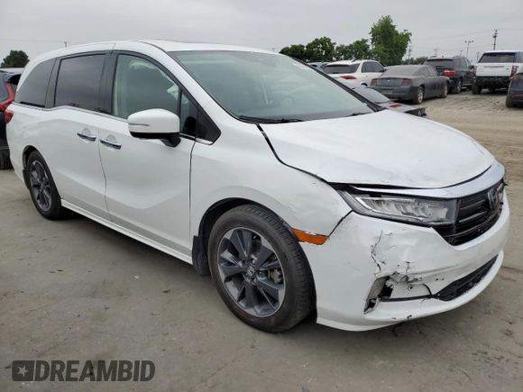 2022 Honda Odyssey Elite with VIN 5FNRL6H91NB009531, listed as a Copart auction lot 62002835 with 77,822 mi miles and Salvage title. Bid and sale history available at DreamBid. Image 4.