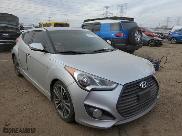 2016 Hyundai Veloster Turbo with VIN KMHTC6AE3GU264460, listed as a Copart auction lot 87848255 with 100,115 mi miles and Salvage Title. Bid and sale history available at carsss.com. Image 4.