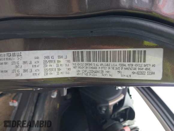2017 Jeep Cherokee Limited с VIN 1C4PJLDS3HW644139, выставлен на аукционе IAAI как лот 40367704 с пробегом 72 484 миль миль и . История ставок и продаж доступна на DreamBid. Изображение 9.