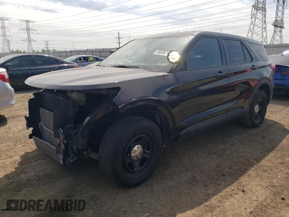 2021 Ford Police Interceptor Utility z VIN 1FM5K8AB6MGC00422, wystawiony jako Copart lot #55836715 z przebiegiem 75 002 mil mil oraz Szkoda całkowita • Salvage title. Historia ofert i sprzedaży dostępna na DreamBid. Obrazek 1.