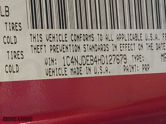 2017 Jeep Compass High Altitude with VIN 1C4NJDEB4HD127679, listed as a IAAI auction lot 41534669 with 208,949 mi miles. Bid and sale history available at carsss.com. Image 9.
