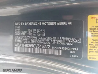 2016 BMW 2 Series 228i with VIN WBA1F9C59GV546272, listed as a IAAI auction lot 41095750 with 1 mi miles. Bid and sale history available at carsss.com. Image 9.
