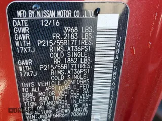 2017 Nissan Juke SL with VIN JN8AF5MR6HT703657, listed as a Copart auction lot 79809844 with 79,015 mi miles and Salvage Title. Bid and sale history available at carsss.com. Image 13.