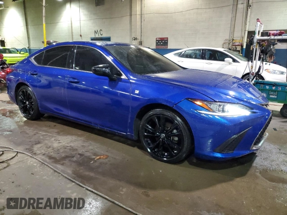 2021 Lexus ES with VIN 58AHZ1B12MU093532, listed as a Copart auction lot 43838425 with 38,430 mi miles and Salvage Title. Bid and sale history available at carsss.com. Image 4.