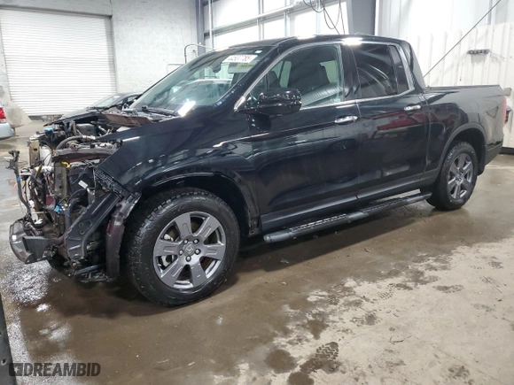 2020 Honda Ridgeline RTL-E with VIN 5FPYK3F79LB011191, listed as a Copart auction lot 44537785 with 108,505 mi miles and Salvage Title. Bid and sale history available at carsss.com. Image 1.