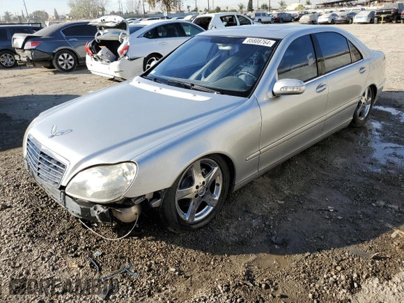 2004 Mercedes-Benz S-Class 4.3L with VIN WDBNG70JX4A387464, listed as a Copart auction lot 85808764 with 103,195 mi miles and Salvage Title. Bid and sale history available at carsss.com. Image 1.