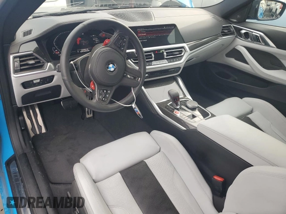 2023 BMW M4 Competition xDrive with VIN WBS43AZ04PCM30889, listed as a Copart auction lot 81932723 with 7,822 mi miles and Salvage title. Bid and sale history available at DreamBid. Image 8.