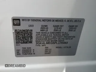 2023 GMC Terrain SLE с VIN 3GKALMEG5PL170493, выставлен на аукционе Copart как лот 52443735 с пробегом 29 714 миль миль и Списание • Salvage title. История ставок и продаж доступна на DreamBid. Изображение 14.