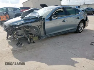 2020 Infiniti Q50 Luxe z VIN JN1EV7AP7LM208663, wystawiony jako Copart lot #55097485 z przebiegiem Nie podano mil oraz Szkoda całkowita • Salvage title. Historia ofert i sprzedaży dostępna na DreamBid. Obrazek 1.