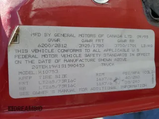 1995 GMC Sierra 1500 z VIN 2GTEK19K1S1590453, wystawiony jako Copart lot #56644075 z przebiegiem 222 590 mil mil oraz Szkoda całkowita • Salvage title. Historia ofert i sprzedaży dostępna na DreamBid. Obrazek 13.