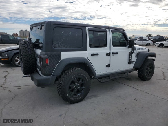 2021 Jeep Wrangler Unlimited Willys with VIN 1C4HJXDN6MW669813, listed as a Copart auction lot 88289405 with 48,959 mi miles and Salvage Title. Bid and sale history available at carsss.com. Image 3.