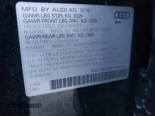 2020 Audi Q3 S line Prestige with VIN WA1FECF38L1056341, listed as a Copart auction lot 35998373 with 29,876 mi miles. Bid and sale history available at carsss.com. Image 14.