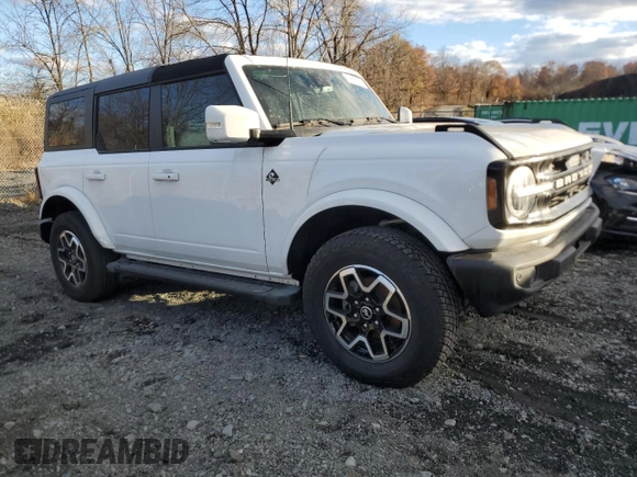 2024 Ford Bronco Outer Banks with VIN 1FMEE8BP9RLA03325, listed as a Copart auction lot 80522554 with 2,081 mi miles and Non Repairable. Bid and sale history available at DreamBid. Image 4.