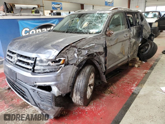 2019 Volkswagen Atlas S z VIN 1V2GR2CAXKC565750, wystawiony jako Copart lot #55911835 z przebiegiem 107 594 mil mil oraz Szkoda całkowita • Salvage title. Historia ofert i sprzedaży dostępna na DreamBid. Obrazek 1.