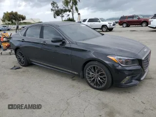 2018 Genesis G80 Sport with VIN KMHGN4JB2JU262468, listed as a Copart auction lot 50961045 with 100,118 mi miles and Salvage title. Bid and sale history available at DreamBid. Image 4.