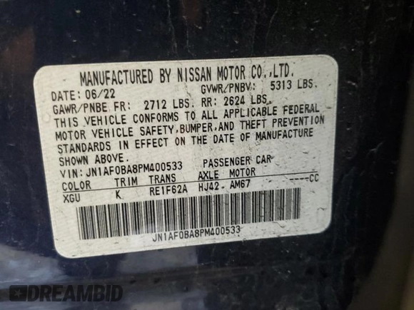 2023 Nissan ARIYA Engage with VIN JN1AF0BA8PM400533, listed as a Copart auction lot 54365085 with 25,251 mi miles and Salvage title. Bid and sale history available at DreamBid. Image 14.