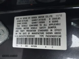 2013 Acura TSX with VIN JH4CU2F41DC005492, listed as a IAAI auction lot 41978684 with 73,543 mi miles. Bid and sale history available at carsss.com. Image 9.