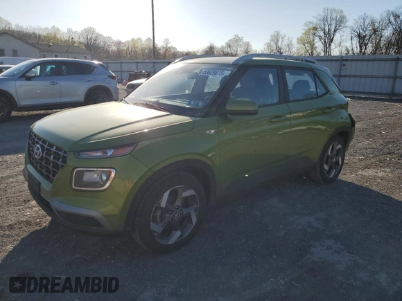 2021 Hyundai Venue SEL with VIN KMHRC8A39MU098221, listed as a Copart auction lot 53629875 with 53,482 mi miles and Salvage Title. Bid and sale history available at DreamBid. Image 1.