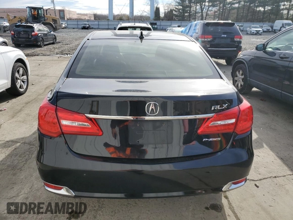 2016 Acura RLX Tech Pkg with VIN JH4KC1F56GC001735, listed as a Copart auction lot 80839074 with 100,452 mi miles and Salvage Title. Bid and sale history available at carsss.com. Image 6.