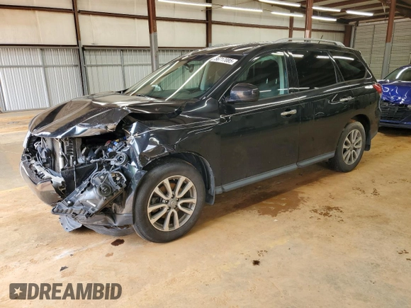 2016 Nissan Pathfinder SV z VIN 5N1AR2MM1GC644808, wystawiony jako Copart lot #56717085 z przebiegiem Nie podano mil oraz Szkoda całkowita • Salvage title. Historia ofert i sprzedaży dostępna na DreamBid. Obrazek 1.