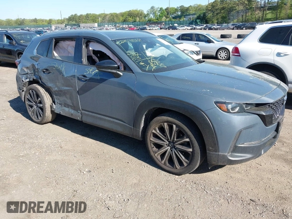 2023 Mazda CX-50 S Premium Plus with VIN 7MMVABEM8PN108020, listed as a IAAI auction lot 42203568 with 26,783 mi miles and . Bid and sale history available at DreamBid. Image 1.