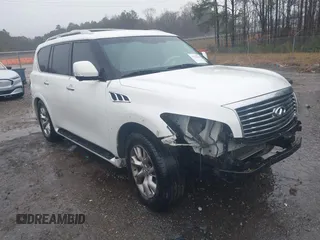 2012 Infiniti QX56 7-passenger z VIN JN8AZ2NE9C9021010, wystawiony jako IAAI lot #41256508 z przebiegiem Nie podano mil oraz . Historia ofert i sprzedaży dostępna na DreamBid. Obrazek 1.