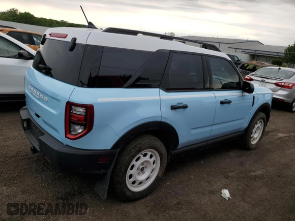 2023 Ford Bronco Sport Heritage with VIN 3FMCR9G6XPRD69780, listed as a Copart auction lot 58560685 with 15,611 mi miles and Clean title. Bid and sale history available at DreamBid. Image 3.