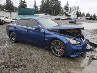 2017 Infiniti Q50 Red Sport 400 with VIN JN1FV7AR6HM870313, listed as a Copart auction lot 83214104 with 68,315 mi miles and Salvage Title. Bid and sale history available at carsss.com. Image 4.