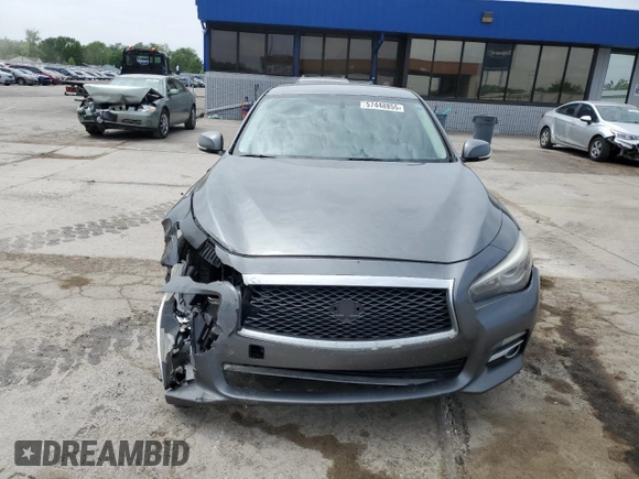 2015 Infiniti Q50 with VIN JN1BV7AP7FM355170, listed as a Copart auction lot 57448855 with 207,871 mi miles and Salvage title. Bid and sale history available at DreamBid. Image 5.