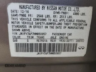 2017 Infiniti Q50 Red Sport 400 z VIN JN1FV7AP7HM850957, wystawiony jako Copart lot #46323425 z przebiegiem 98 204 mil mil oraz Szkoda całkowita • Salvage title. Historia ofert i sprzedaży dostępna na DreamBid. Obrazek 12.