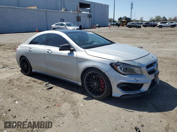 2014 Mercedes-Benz CLA 45 AMG with VIN WDDSJ5CB8EN122458, listed as a Copart auction lot 50528055 with 74,961 mi miles and Salvage title. Bid and sale history available at DreamBid. Image 4.