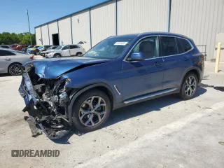 2022 BMW X3 sDrive30i with VIN WBX47DP0XNN158398, listed as a Copart auction lot 49819095 with 53,816 mi miles and Non Repairable. Bid and sale history available at DreamBid. Image 1.