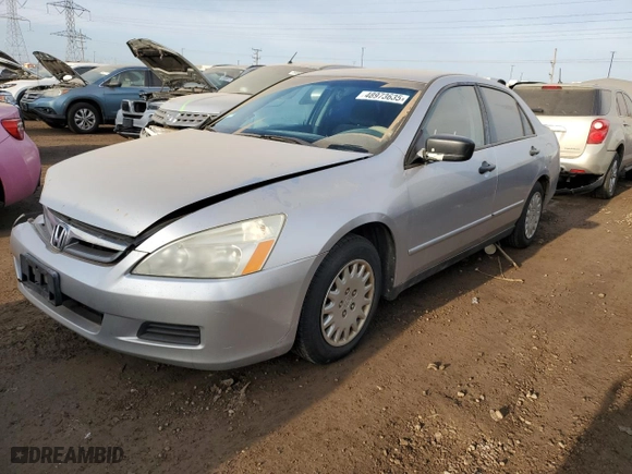 2007 Honda Accord Sdn VP with VIN 1HGCM56127A214895, listed as a Copart auction lot 48973635 with 285,762 mi miles and Salvage Title. Bid and sale history available at carsss.com. Image 1.