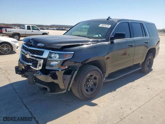 2017 Chevrolet Tahoe Commercial with VIN 1GNLCDEC5HR219842, listed as a Copart auction lot 48504235 with 96,003 mi miles and Salvage Title. Bid and sale history available at carsss.com. Image 1.