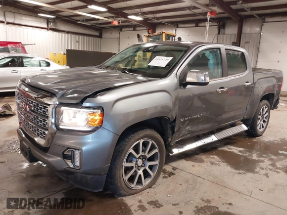 2021 GMC Canyon 4WD Denali with VIN 1GTG6EEN4M1287194, listed as a IAAI auction lot 41571729 with 21,704 mi miles. Bid and sale history available at carsss.com. Image 2.
