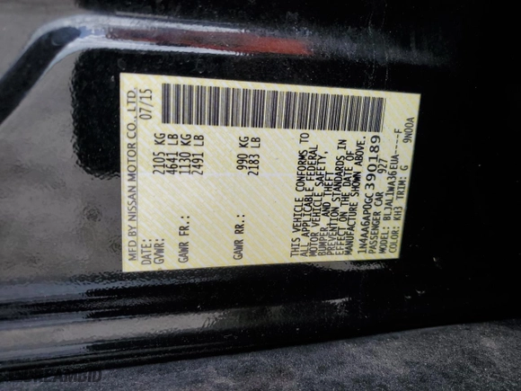 2016 Nissan Maxima 3.5 Platinum with VIN 1N4AA6AP0GC390189, listed as a Copart auction lot 51854215 with 171,091 mi miles and Salvage Title. Bid and sale history available at carsss.com. Image 12.
