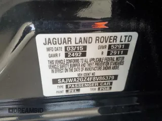 2015 Jaguar XJ with VIN SAJWA2GZ4F8V86379, listed as a Copart auction lot 42624615 with 55,803 mi miles and Salvage Title. Bid and sale history available at carsss.com. Image 12.