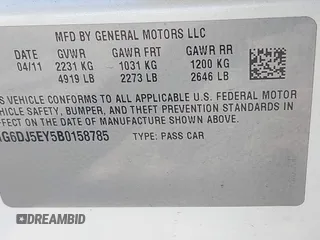 2011 Cadillac CTS Performance with VIN 1G6DJ5EY5B0158785, listed as a IAAI auction lot 41775314 with 158,548 mi miles. Bid and sale history available at carsss.com. Image 9.