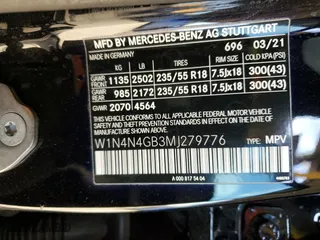 2021 Mercedes-Benz GLA with VIN W1N4N4GB3MJ279776, listed as a Copart auction lot 43966455 with 34,351 mi miles and Salvage Title. Bid and sale history available at carsss.com. Image 12.