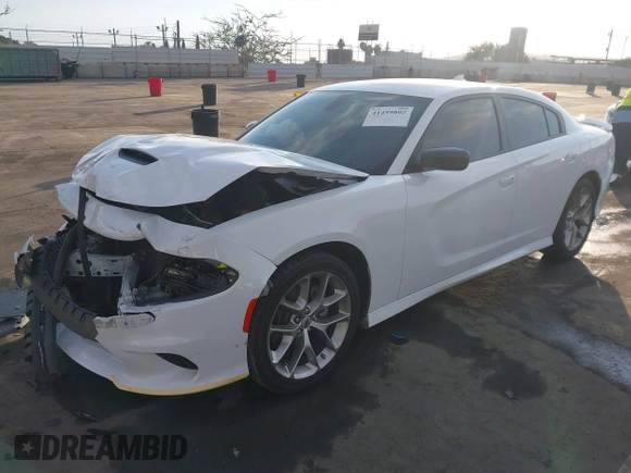 2023 Dodge Charger GT with VIN 2C3CDXHG1PH649165, listed as a IAAI auction lot 41459802 with 25,481 mi miles and . Bid and sale history available at carsss.com. Image 2.