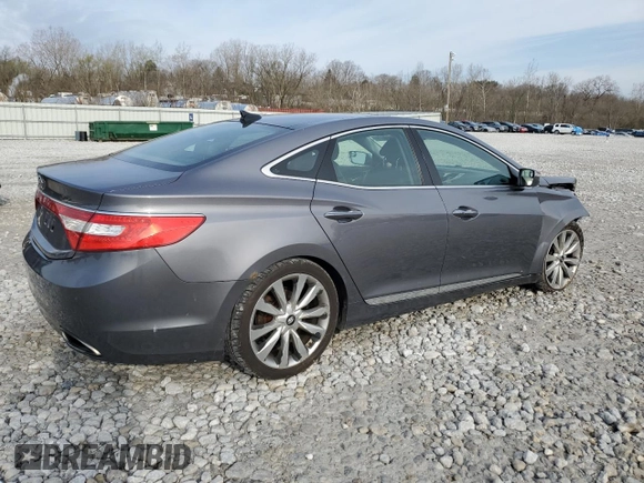 2013 Hyundai Azera with VIN KMHFH4JG4DA317104, listed as a Copart auction lot 52909875 with 125,485 mi miles and Salvage Title. Bid and sale history available at DreamBid. Image 3.