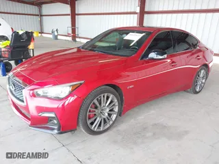 2018 Infiniti Q50 RED SPORT 400 with VIN JN1FV7AR6JM481502, listed as a IAAI auction lot 41622523 with 74,097 mi miles. Bid and sale history available at carsss.com. Image 17.
