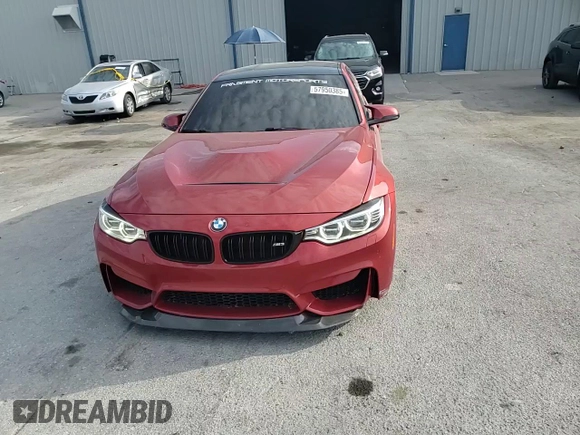 2016 BMW M3 with VIN WBS8M9C52GP967030, listed as a Copart auction lot 57950385 with 77,885 mi miles and Salvage title. Bid and sale history available at DreamBid. Image 13.