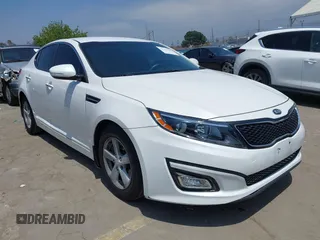 2015 Kia Optima LX with VIN KNAGM4A78F5661726, listed as a IAAI auction lot 42161244 with 105,521 mi miles. Bid and sale history available at carsss.com. Image 1.