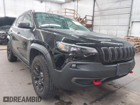2019 Jeep Cherokee Trailhawk with VIN 1C4PJMBX9KD456748, listed as a IAAI auction lot 42367186 with 91,665 mi miles and . Bid and sale history available at DreamBid. Image 1.
