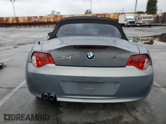 2007 BMW Z4 3.0i with VIN 4USBU33517LW70598, listed as a Copart auction lot 48433985 with 0 mi miles and Salvage Title. Bid and sale history available at carsss.com. Image 6.