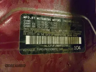 2021 Mitsubishi Mirage ES with VIN ML32FUFJ9MHF01299, listed as a Copart auction lot 57794835 with 85,816 mi miles and Salvage title. Bid and sale history available at DreamBid. Image 12.